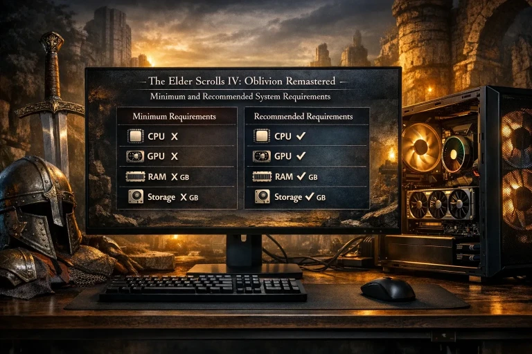 سیستم مورد نیاز برای بازی Oblivion Remastered (حداقل و پیشنهادی)