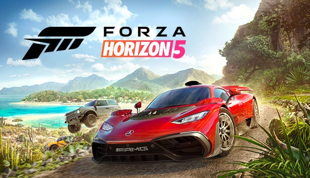 تصویر: پوستر بازی Forza Horizon 5 با نمایش خودروی Mercedes-AMG ONE در جاده های مکزیک