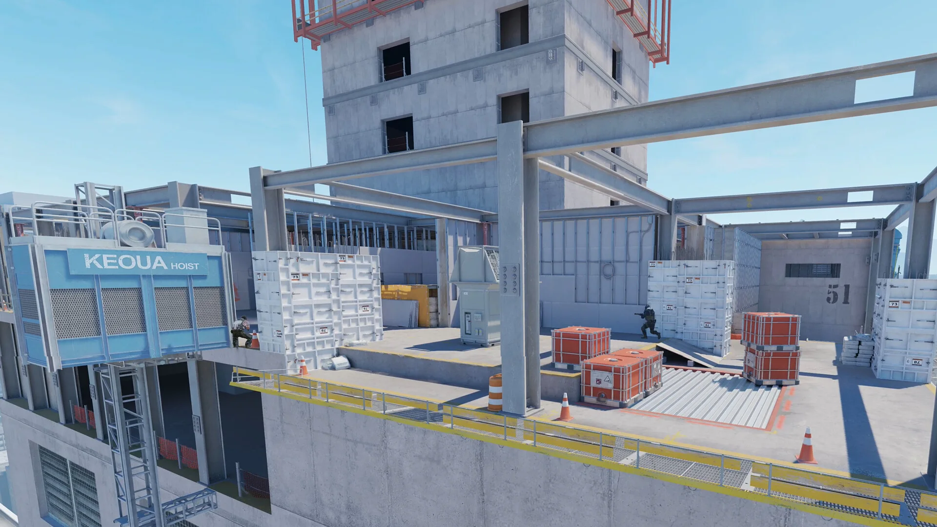 مایی از جزئیات گرافیکی و بافت‌های صنعتی نقشه Nuke در بازی Counter-Strike 2 با موتور گرافیکی Source 2